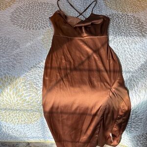 Fashion Nova Brown Backless Dress